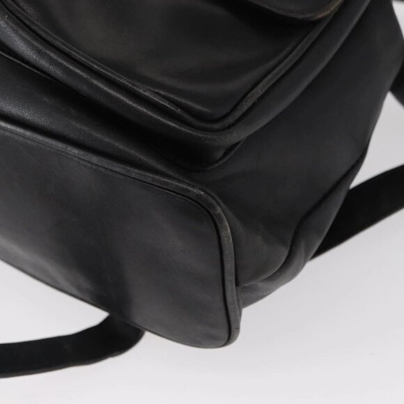 GUCCI Bamboo Backpack Leather Black Gold 003 2058 0016 Auth 154504 main image 8